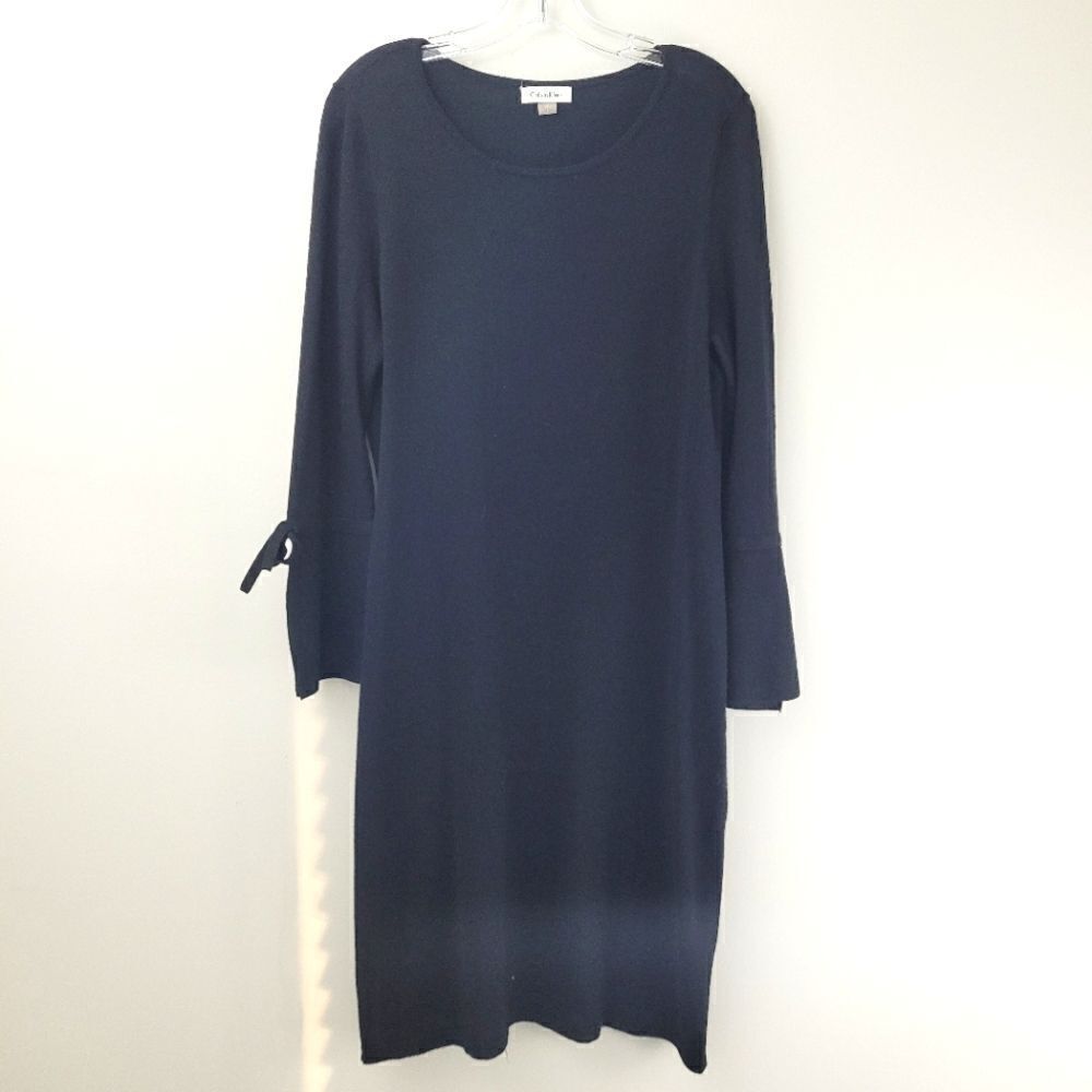 CALVIN KLEIN long sleeve knit shift dress